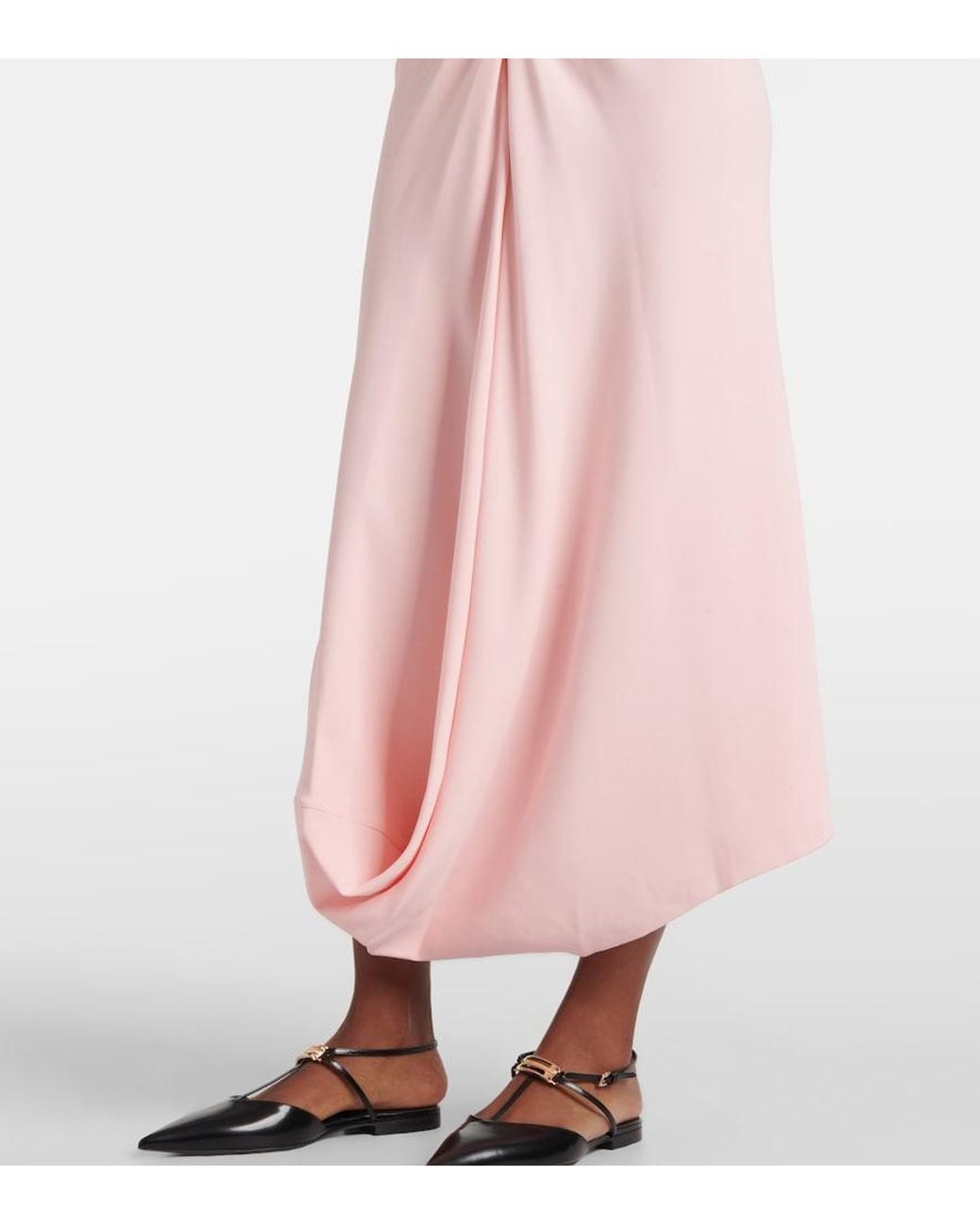 Victoria Beckham Pink Scarf-Detail Open-Back Crepe Dress