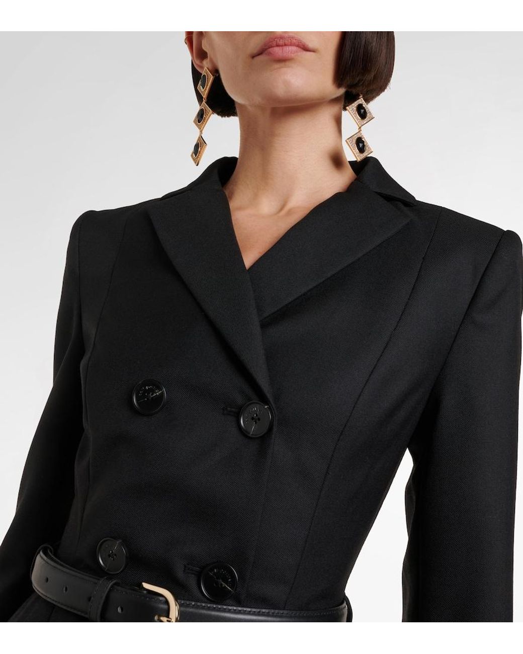 Self-Portrait Black Belted Blazer Dress