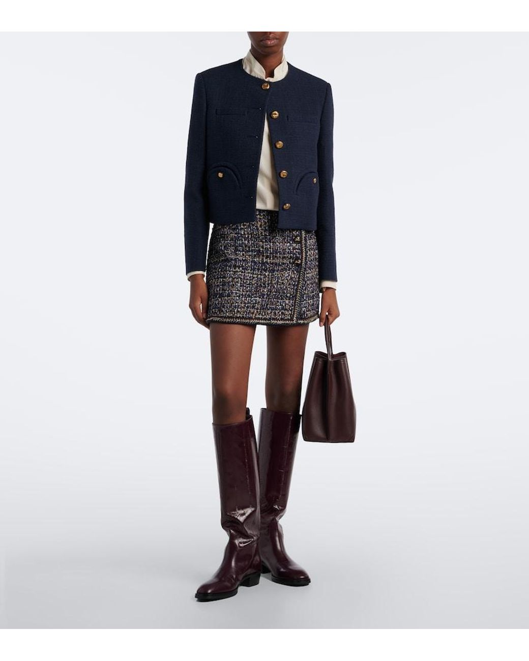 Jimmy Choo Blue Mave Leather Knee-High Boots
