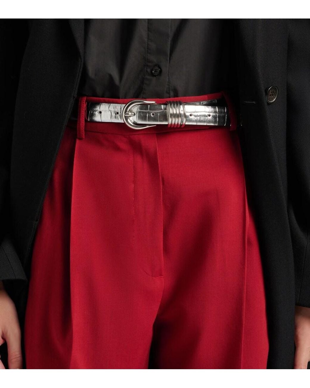 DEHANCHE Hollyhock Reversible Metallic Leather Belt