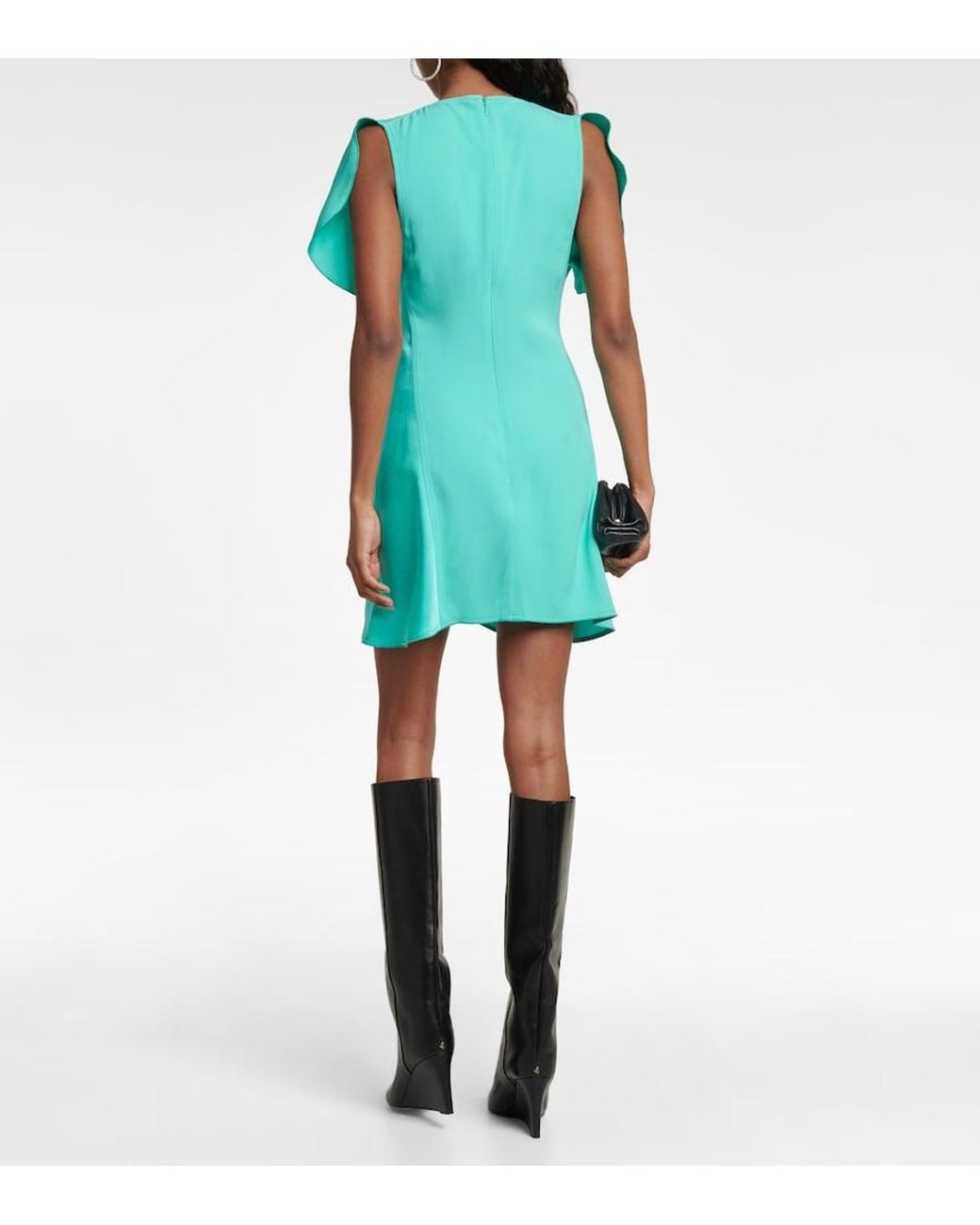 Victoria Beckham Blue Asymmetric Minidress