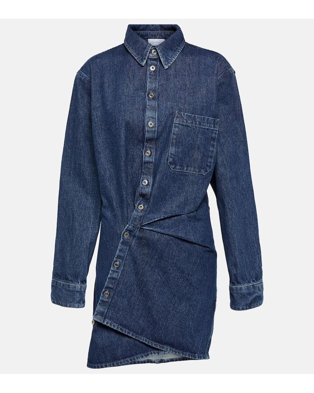 Off-White c/o Virgil Abloh Blue Asymmetric Denim Shirt Dress