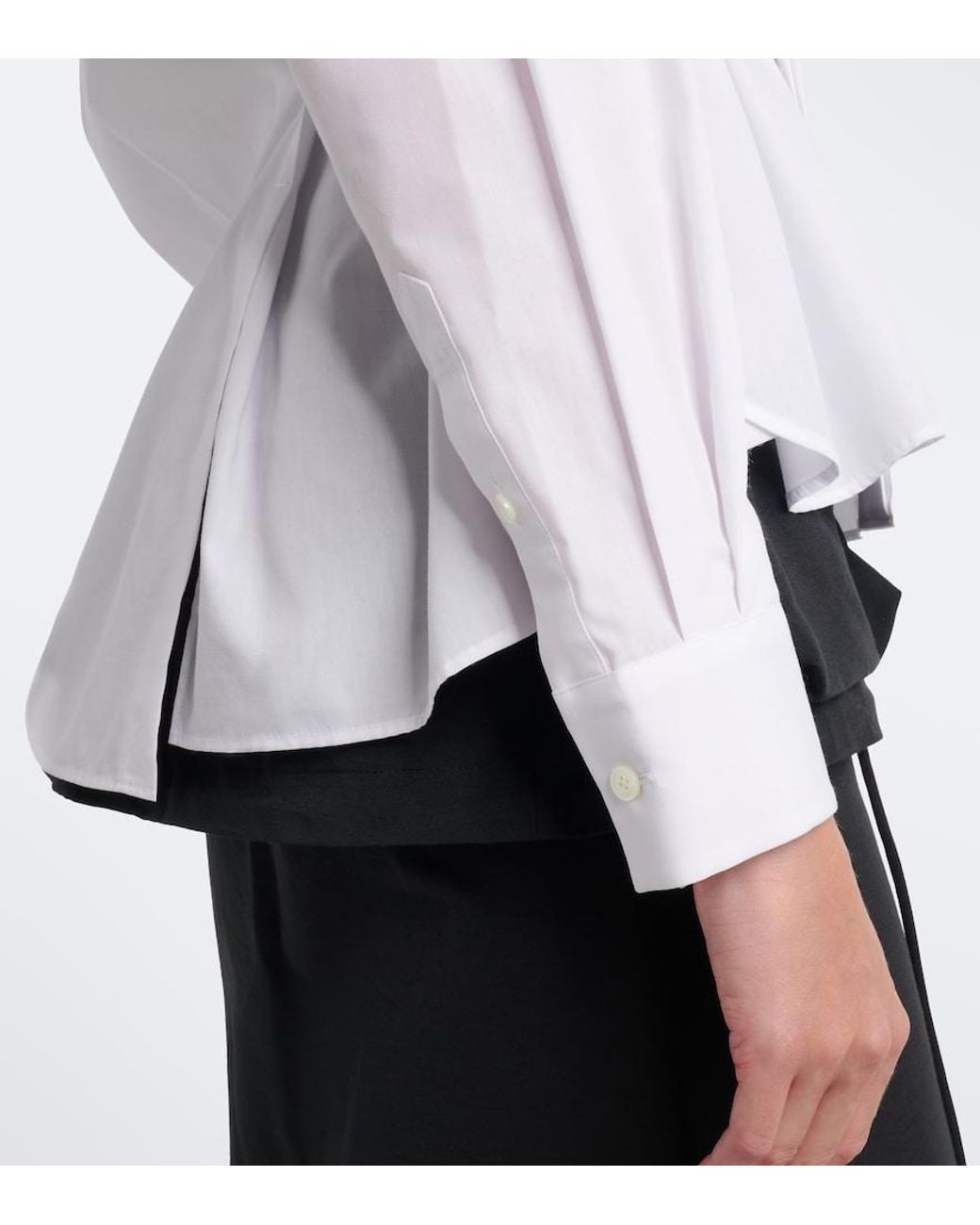 Sacai White Cotton-Blend Poplin Shirt