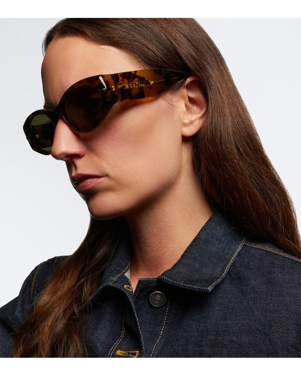 Fendi Green Screen Oval Sunglasses