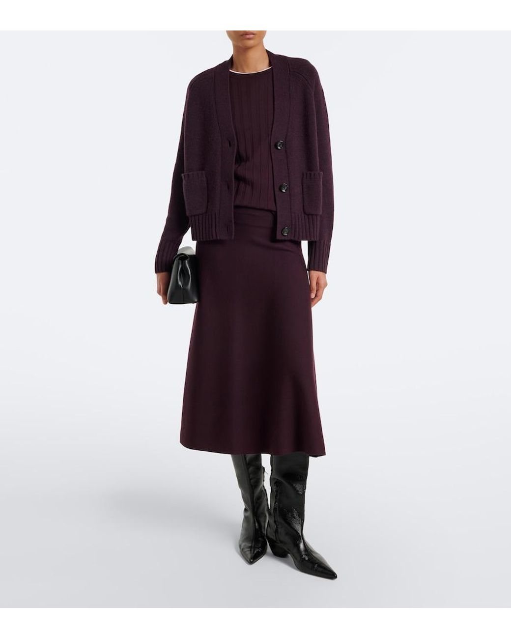 Jardin Des Orangers Purple Virgin Wool And Cashmere Cardigan