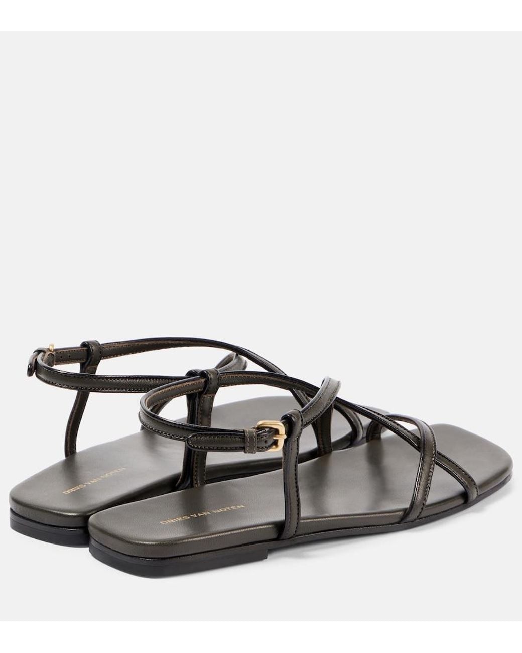 Dries Van Noten Metallic Leather Sandals