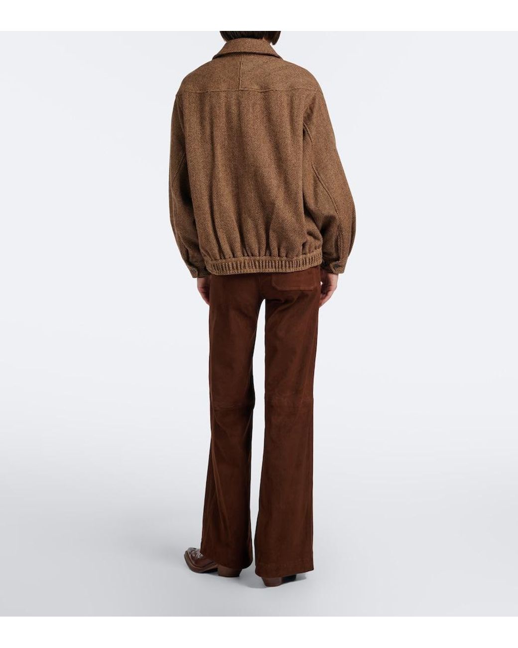 Polo Ralph Lauren Brown Beaton Suede Flared Pants