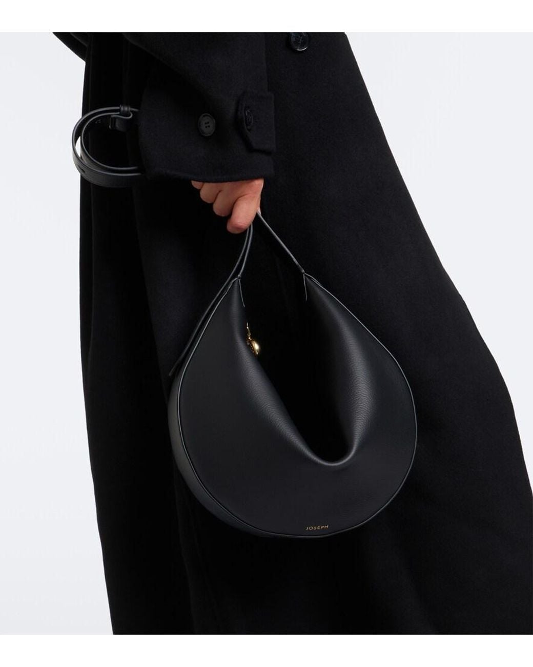 Joseph Metallic Bean Large Leather Shoulder Bag