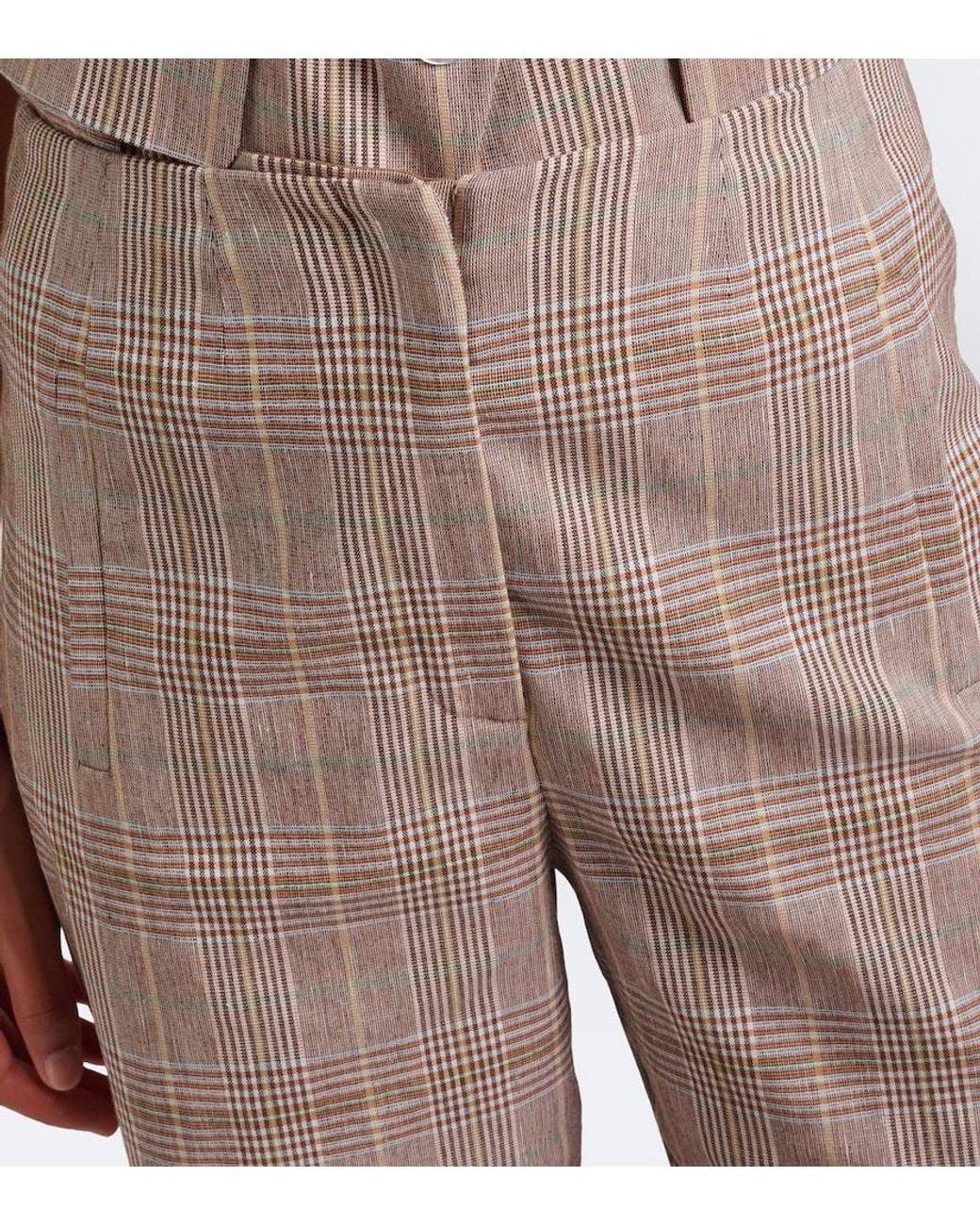 Veronica Beard Gray Dova Cropped Cotton And Linen Wide-Leg Pants