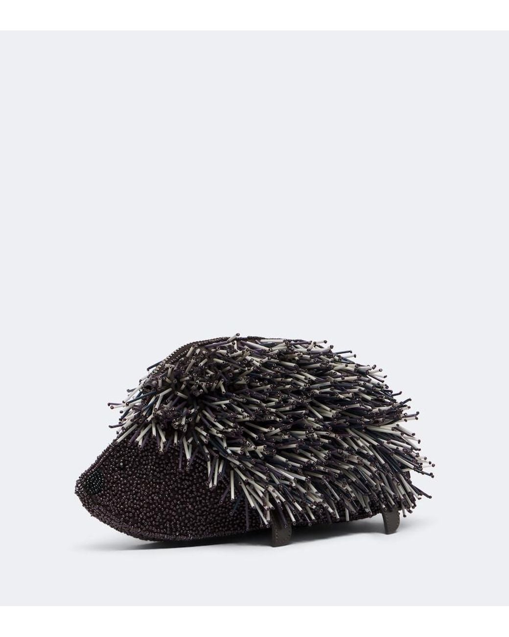 Staud Black Porcupine Beaded Clutch