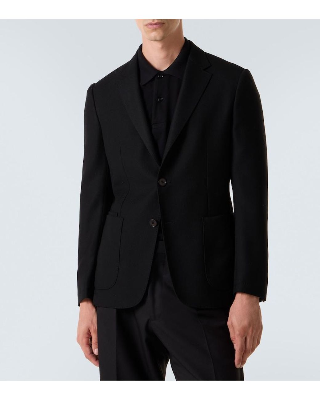 Zegna Black Wool Blazer for men