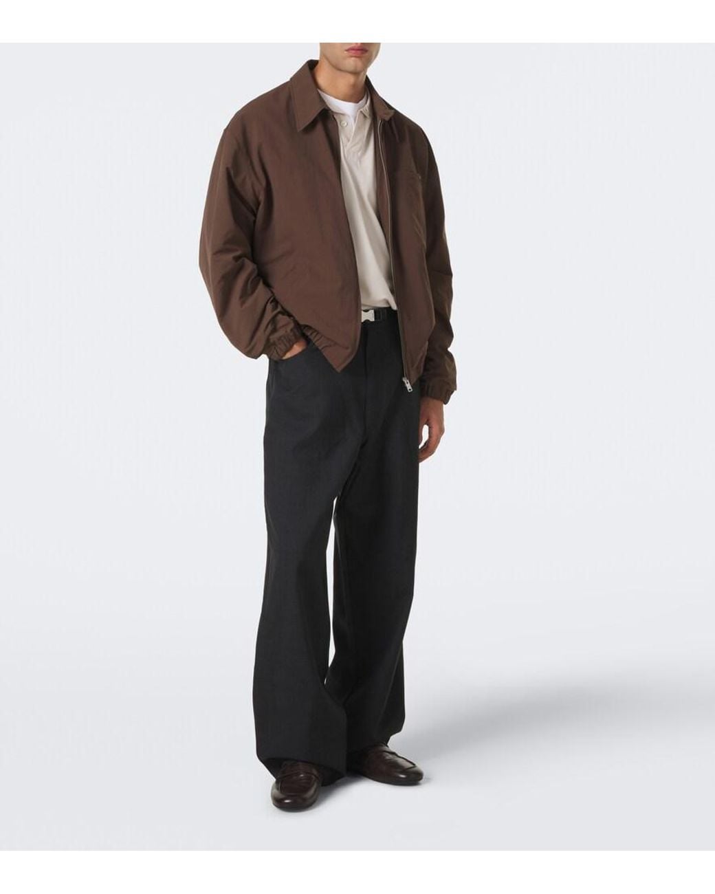 Prada Brown Leather Penny Loafers for men