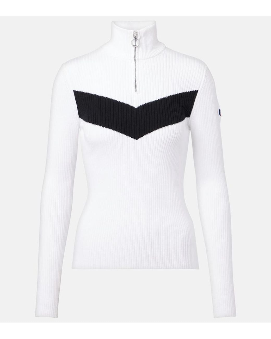 Fusalp White Andromede Ribbed-Knit Ski Top