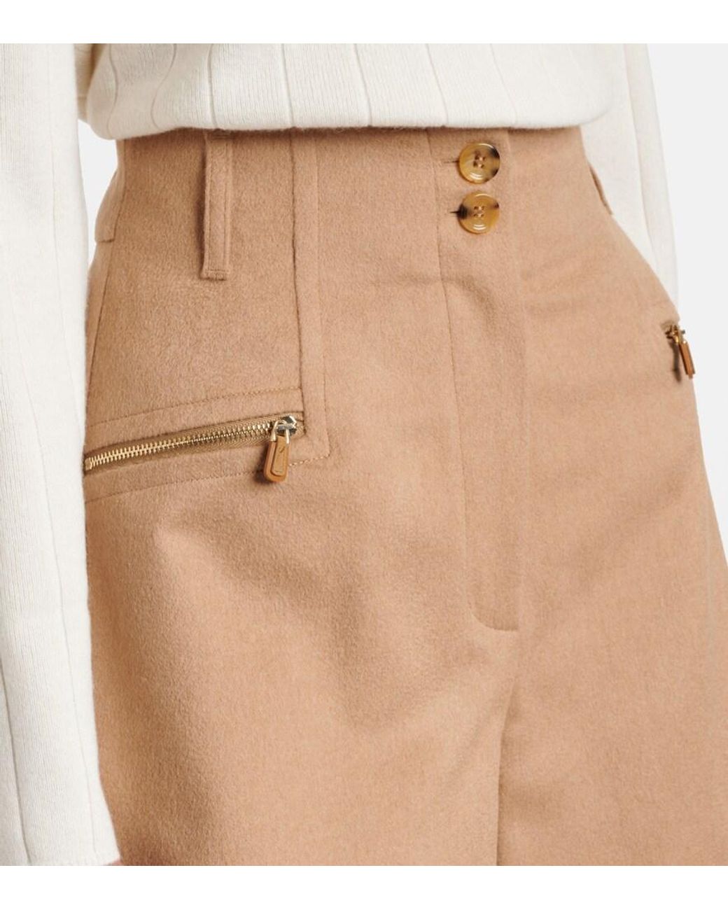 Max Mara Natural Wool Shorts