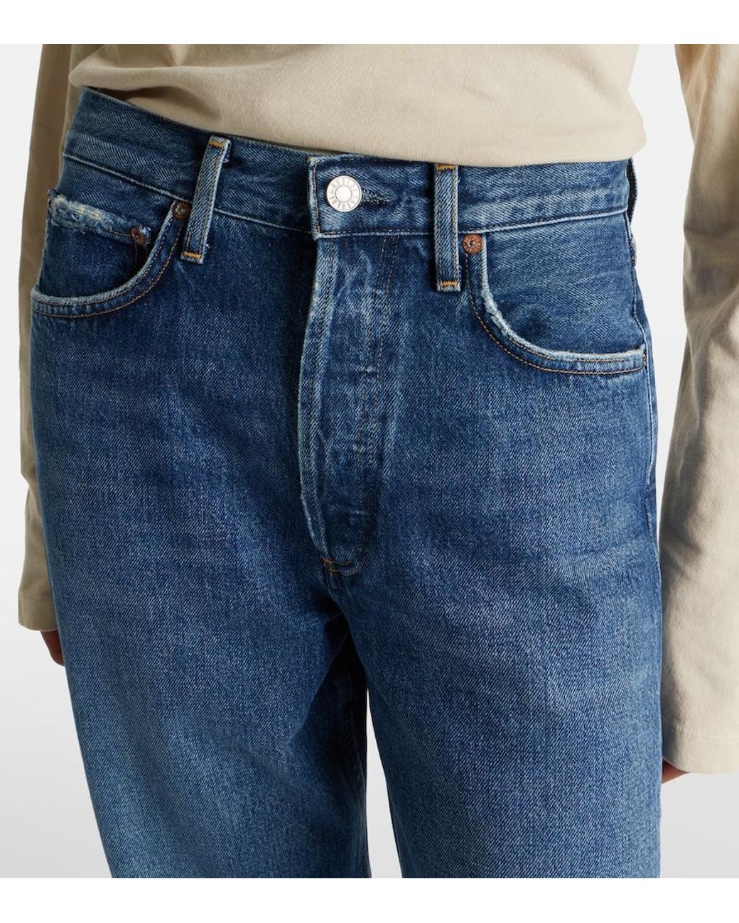 Agolde Blue '90S Mid-Rise Straight Jeans