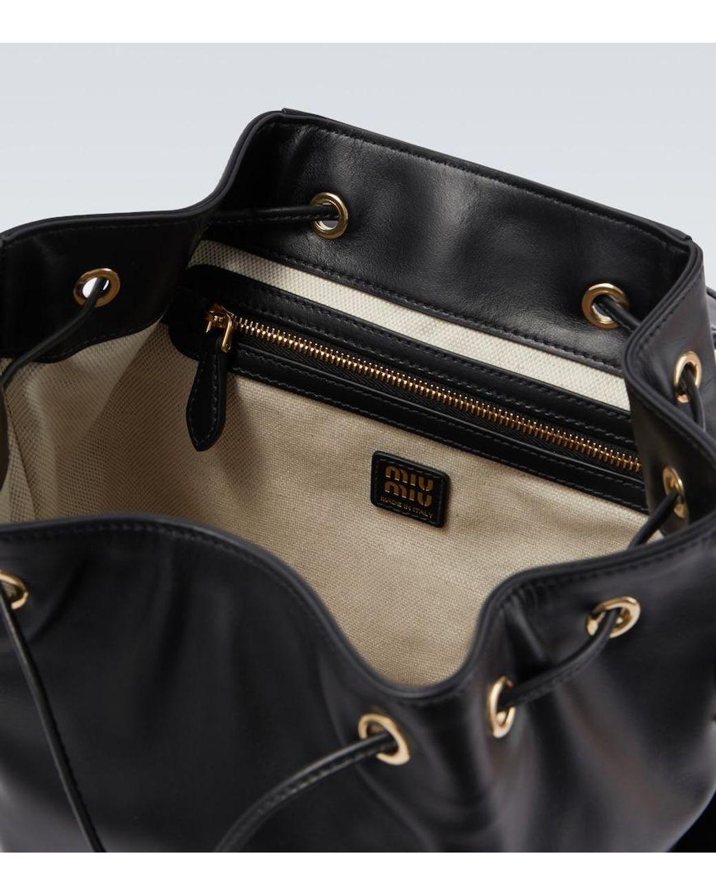 Miu Miu Black Leather Backpack for men