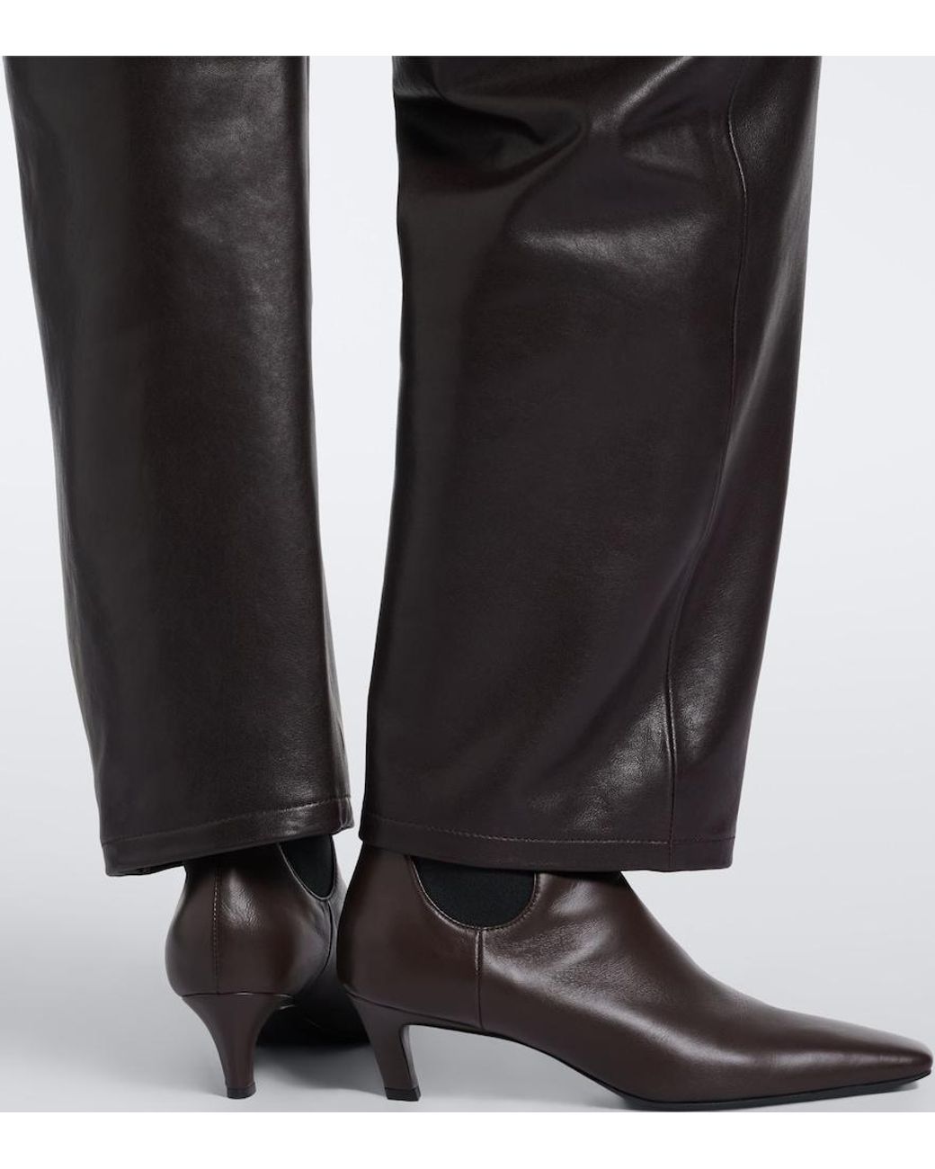 Arma Black Leather Wide-Leg Pants