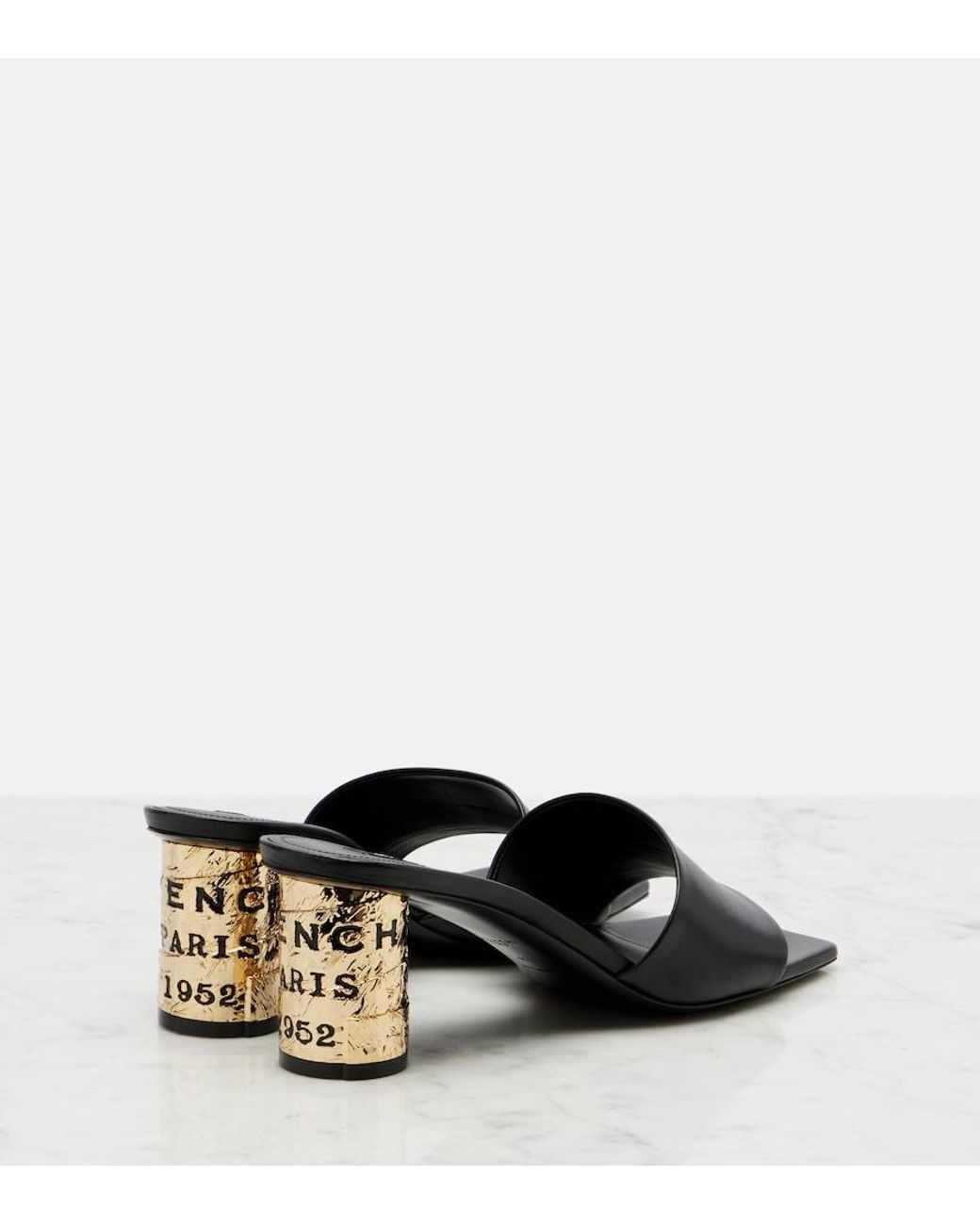 Givenchy Black Tape 65 Leather Mules