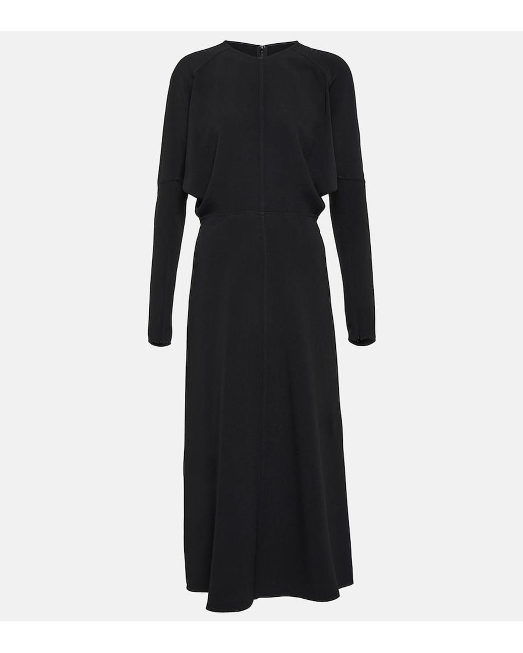 Victoria Beckham Black Cady Midi Dress
