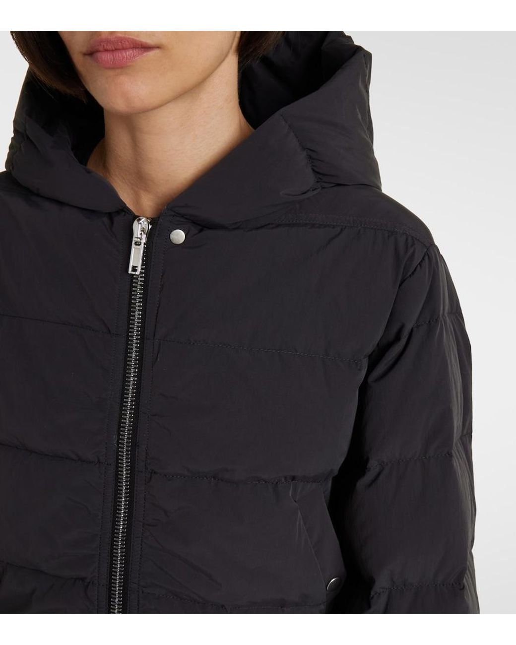 Rick Owens Black Hooded Down Jacket