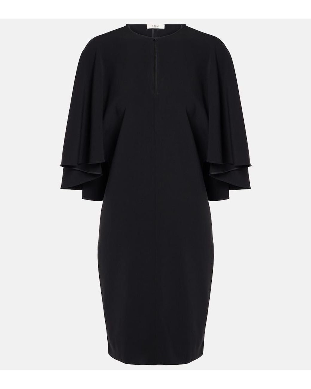 Chloé Black Caped Crepe Minidress