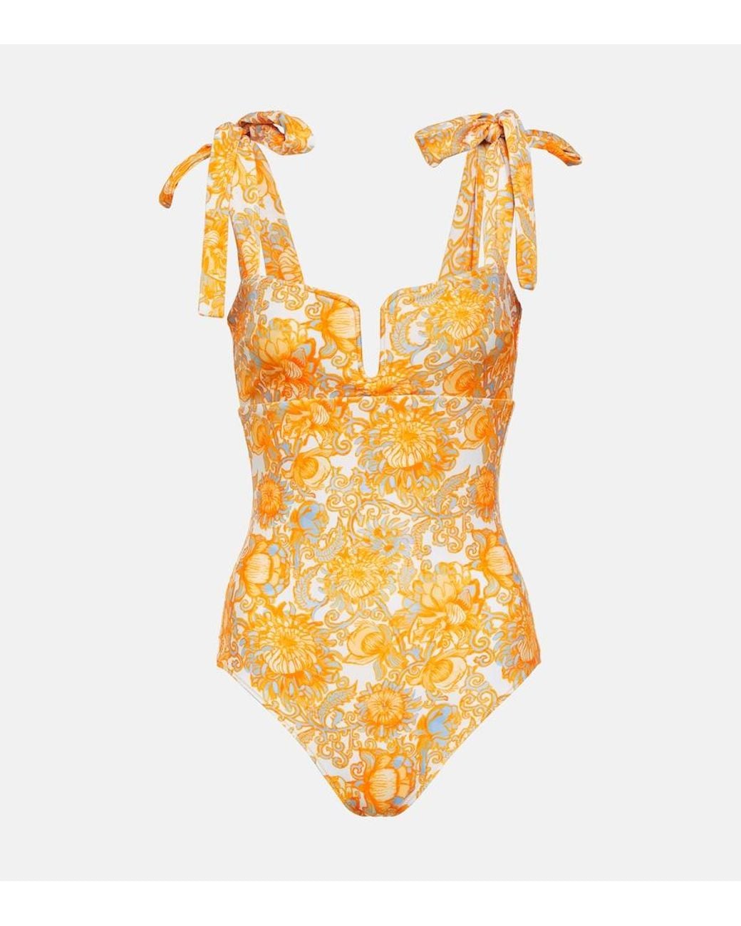 LaDoubleJ Metallic Barbarella Floral Swimsuit