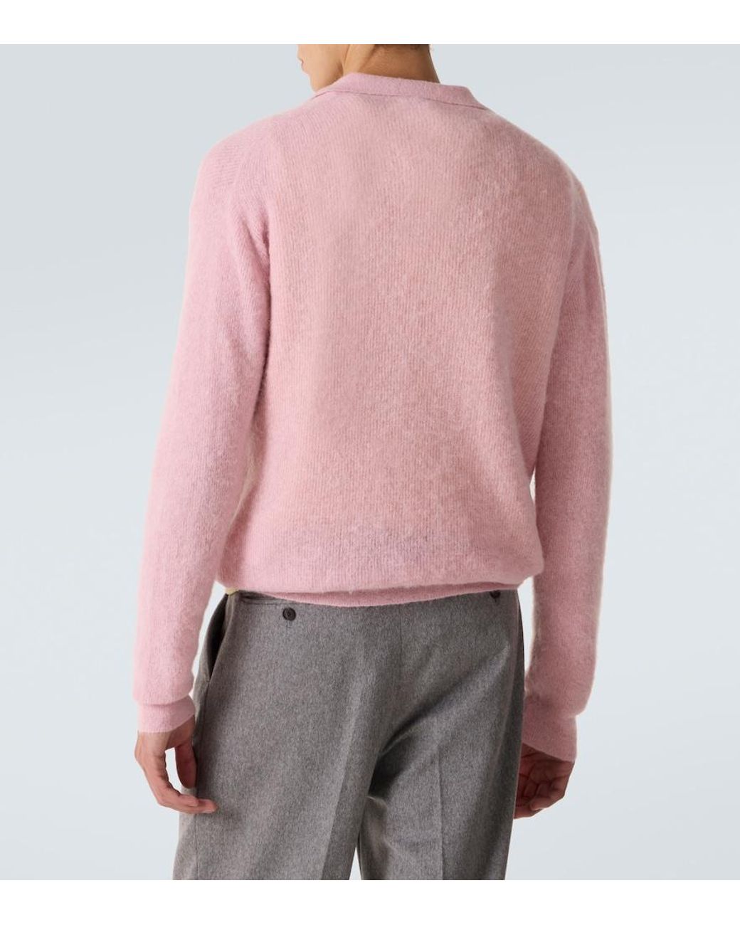 Auralee Pink Alpaca-Blend Sweater for men