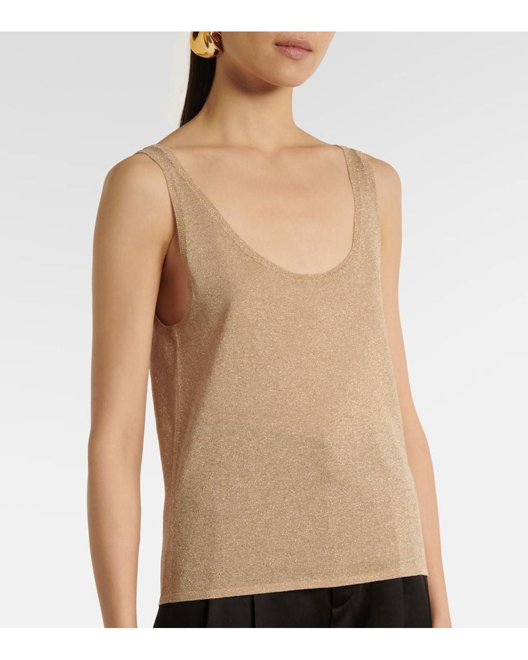 Saint Laurent Natural Lame Tank Top