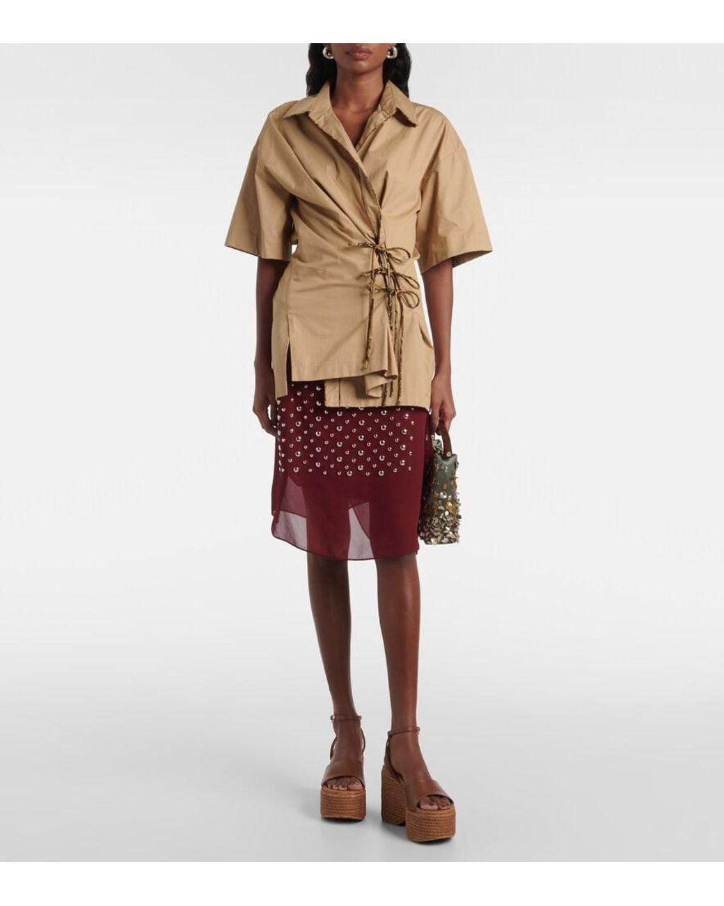 Gianvito Rossi Brown Leather Platform Espadrilles