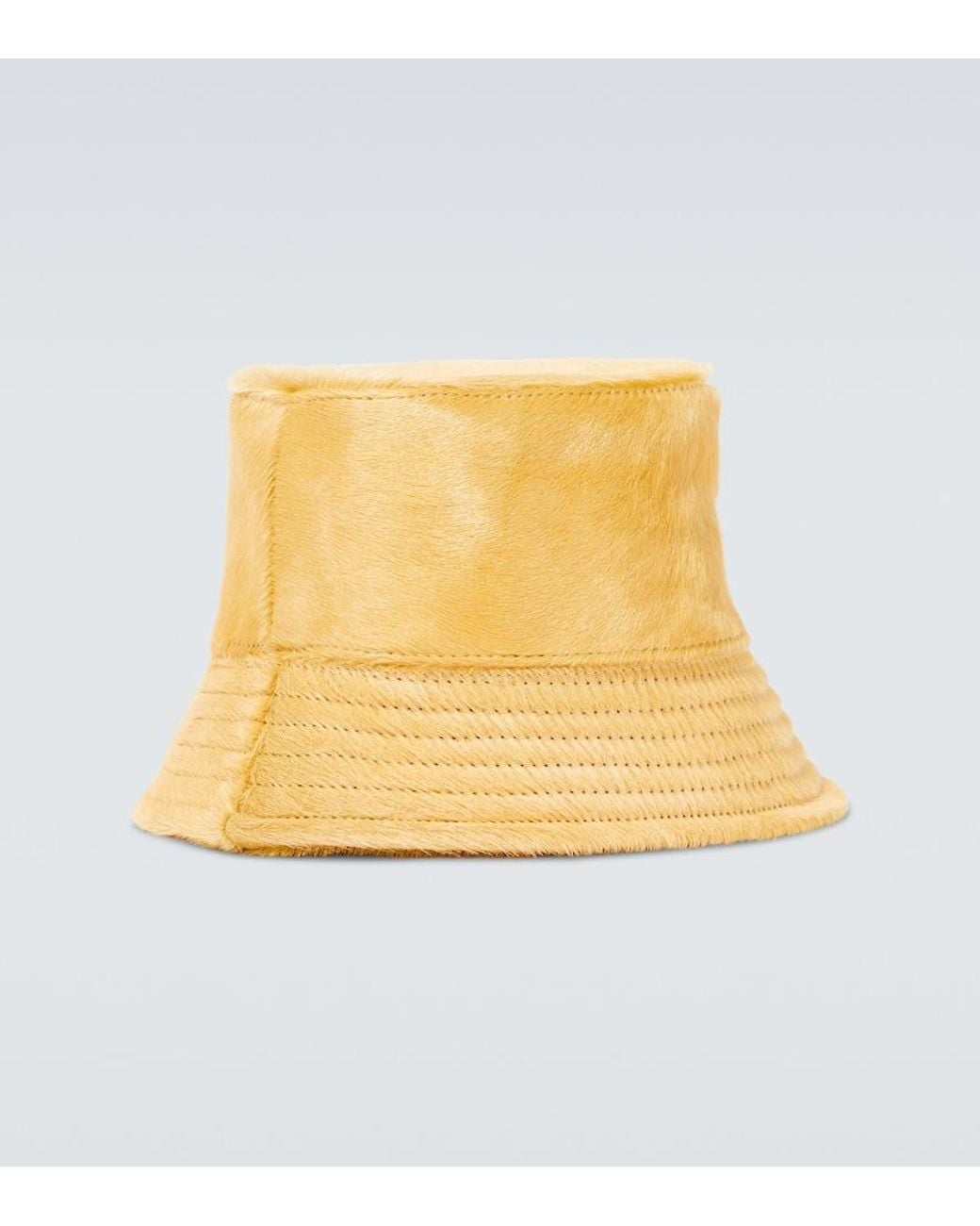 Jacquemus Natural Le Bob Sperone Calf Hair Bucket Hat for men