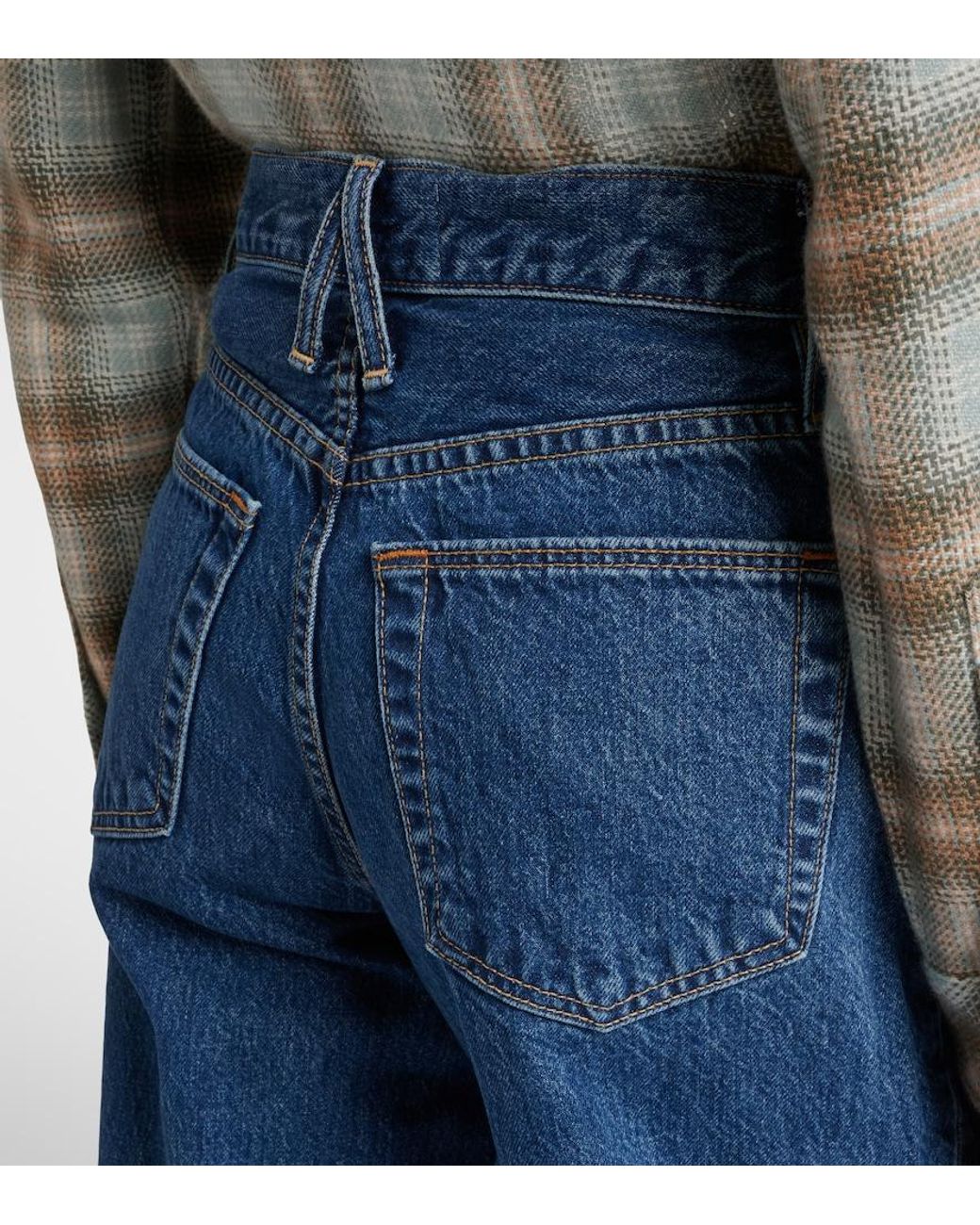 SLVRLAKE Denim Blue Cassie Wide-Leg Jeans