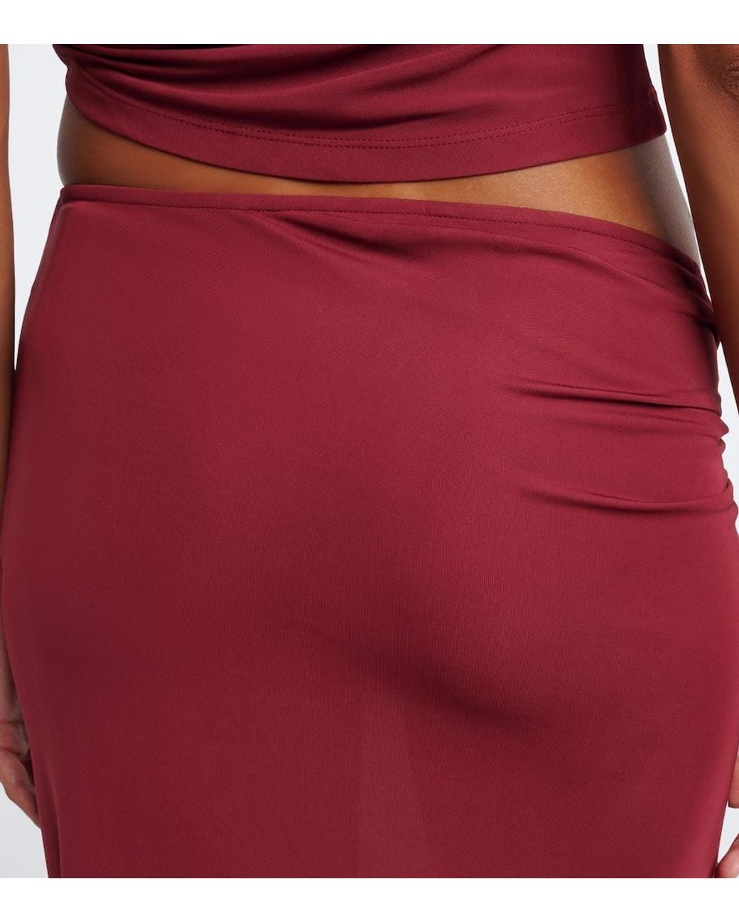Christopher Esber Orica Crystal Gathered Jersey Maxi Skirt