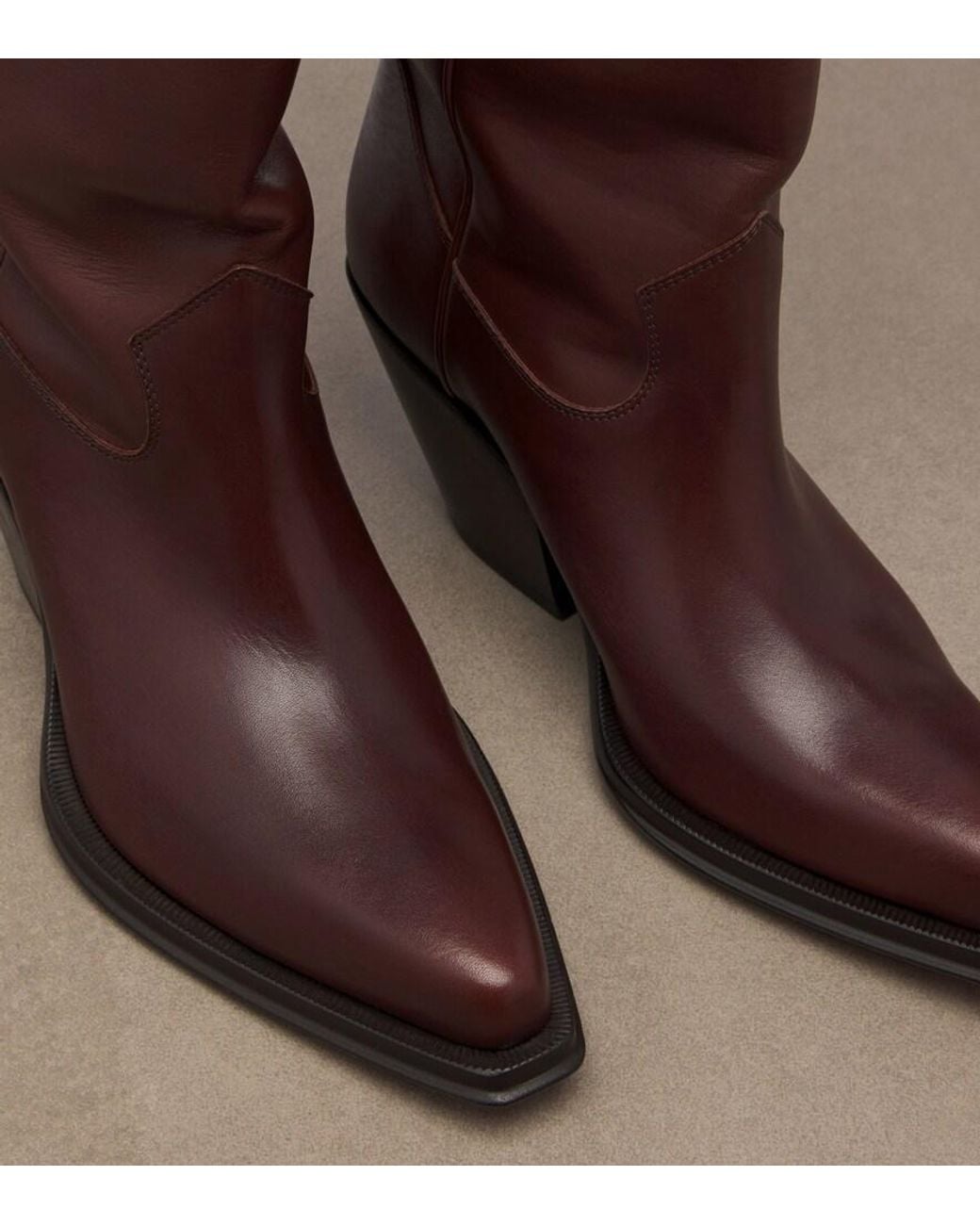 Chloé Brown Azelan Floral Leather Over-The-Knee Boots