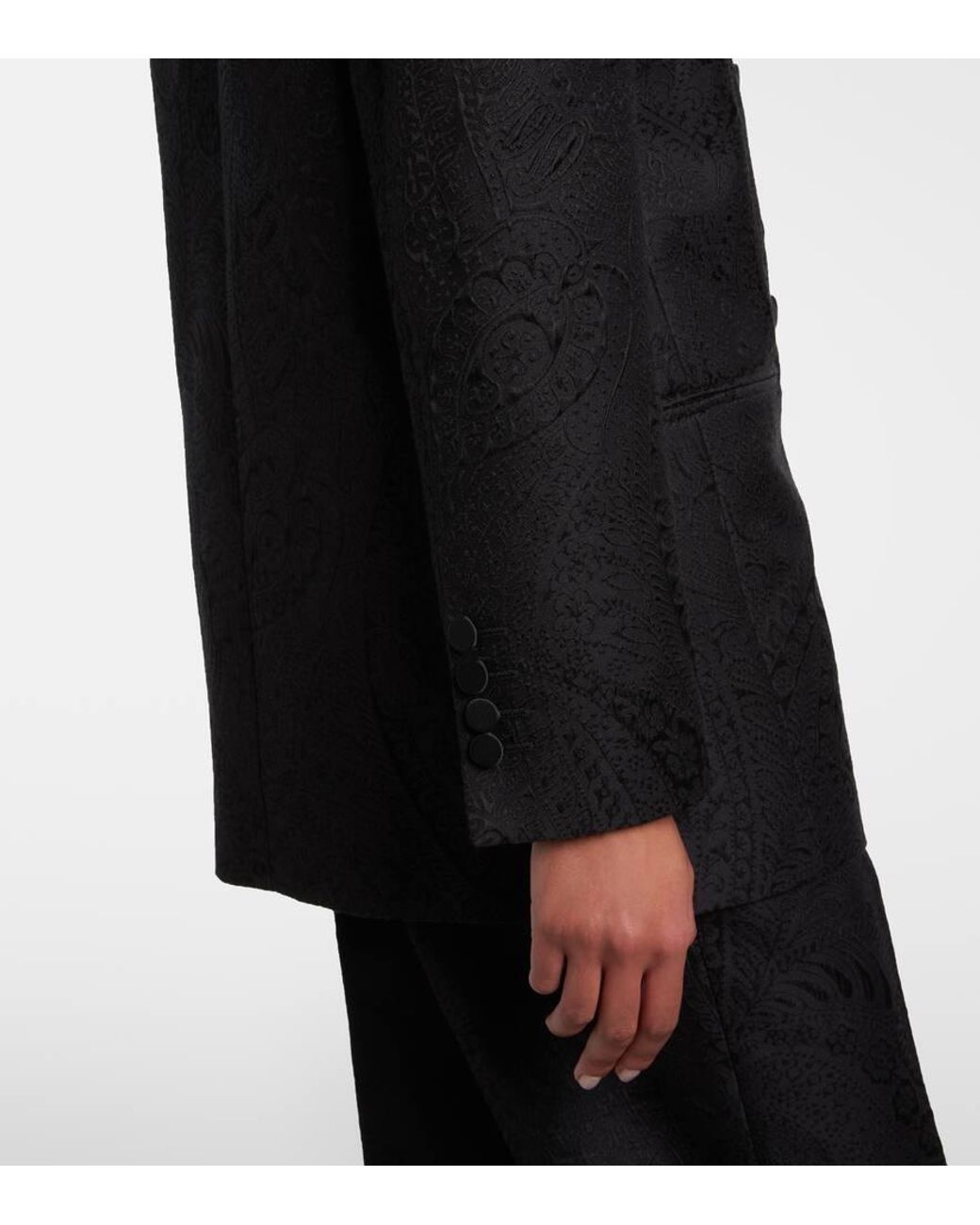 Etro Black Double-Breasted Blazer