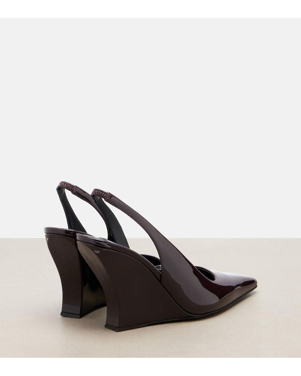 Alaïa Black Patent Leather Wedge Slingback Pumps