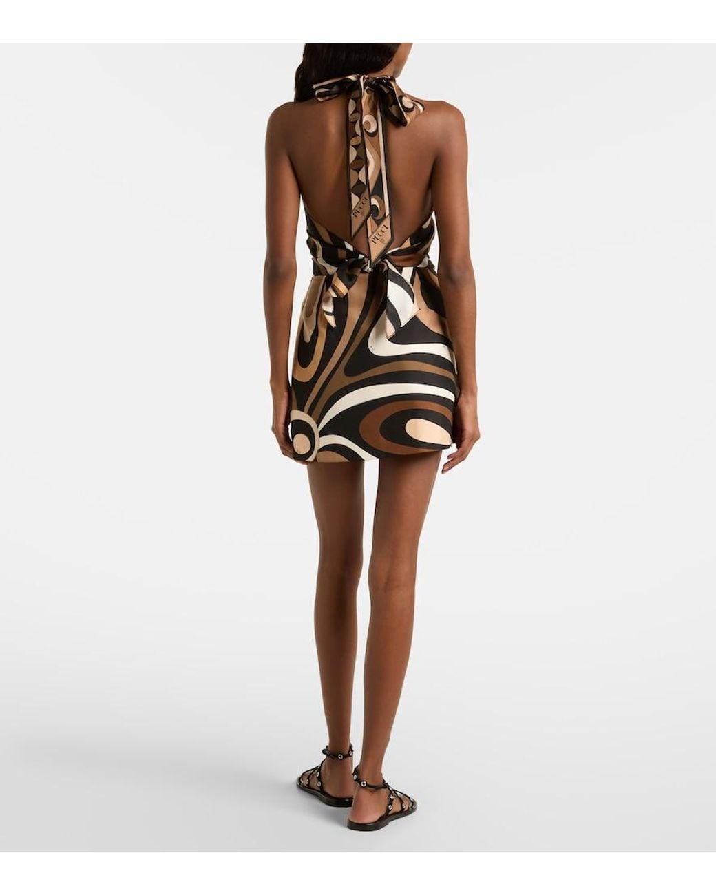 Emilio Pucci Black Marmo Silk Satin Miniskirt