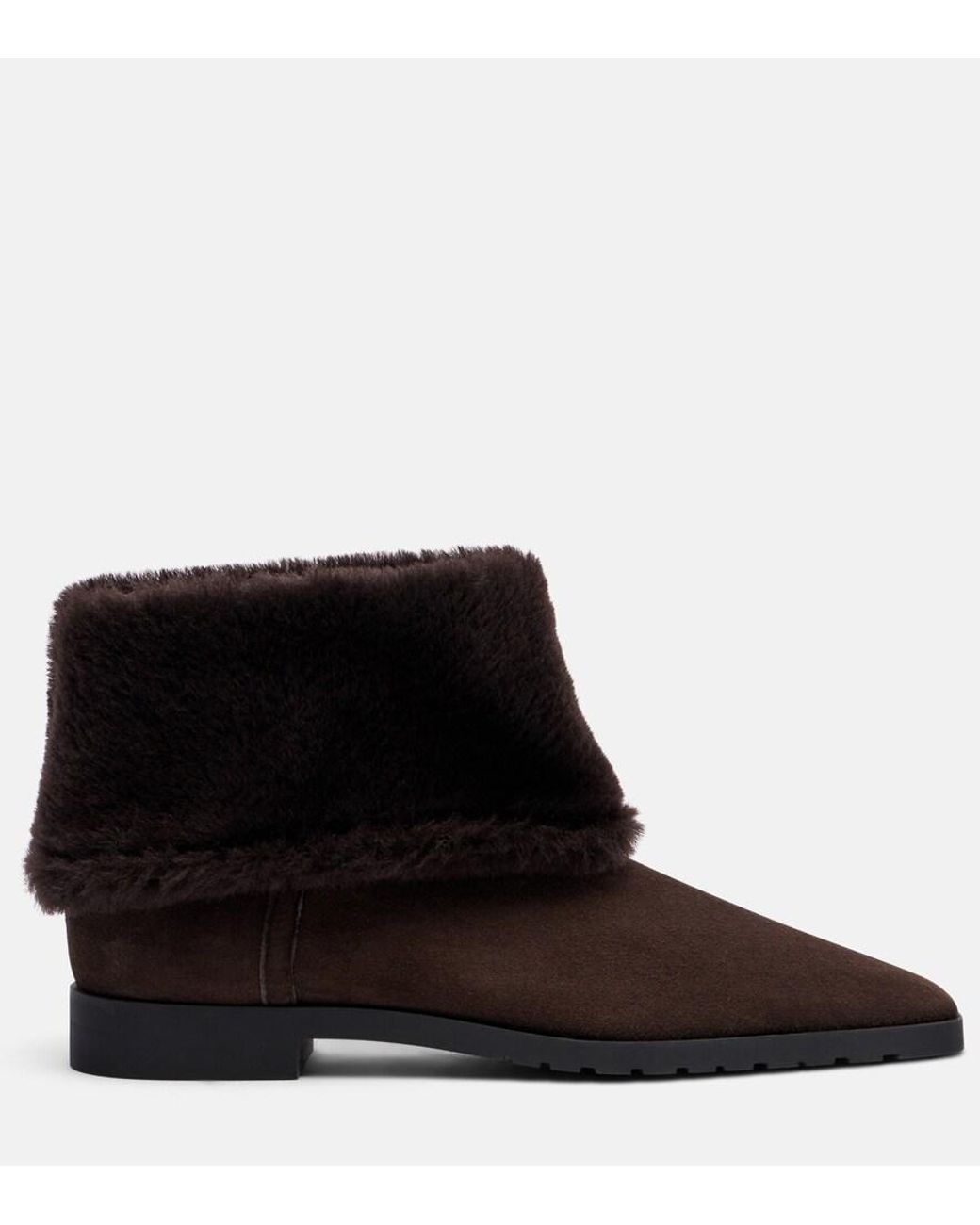 Totême Black Shearling-Lined Suede Ankle Boots