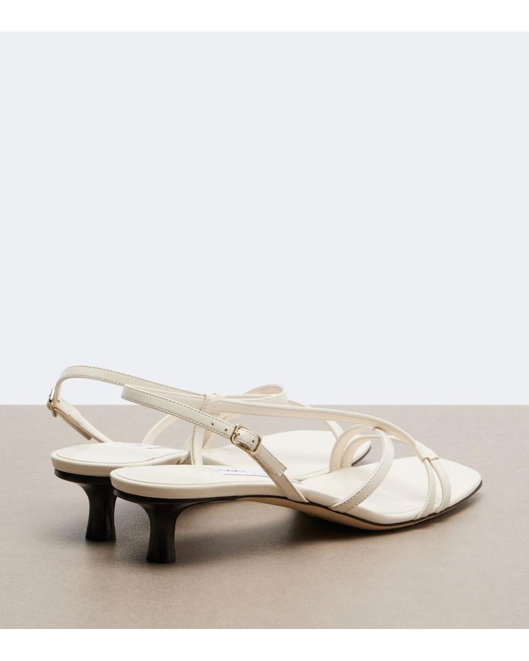 Jimmy Choo White Farris Leather Slingback Sandals