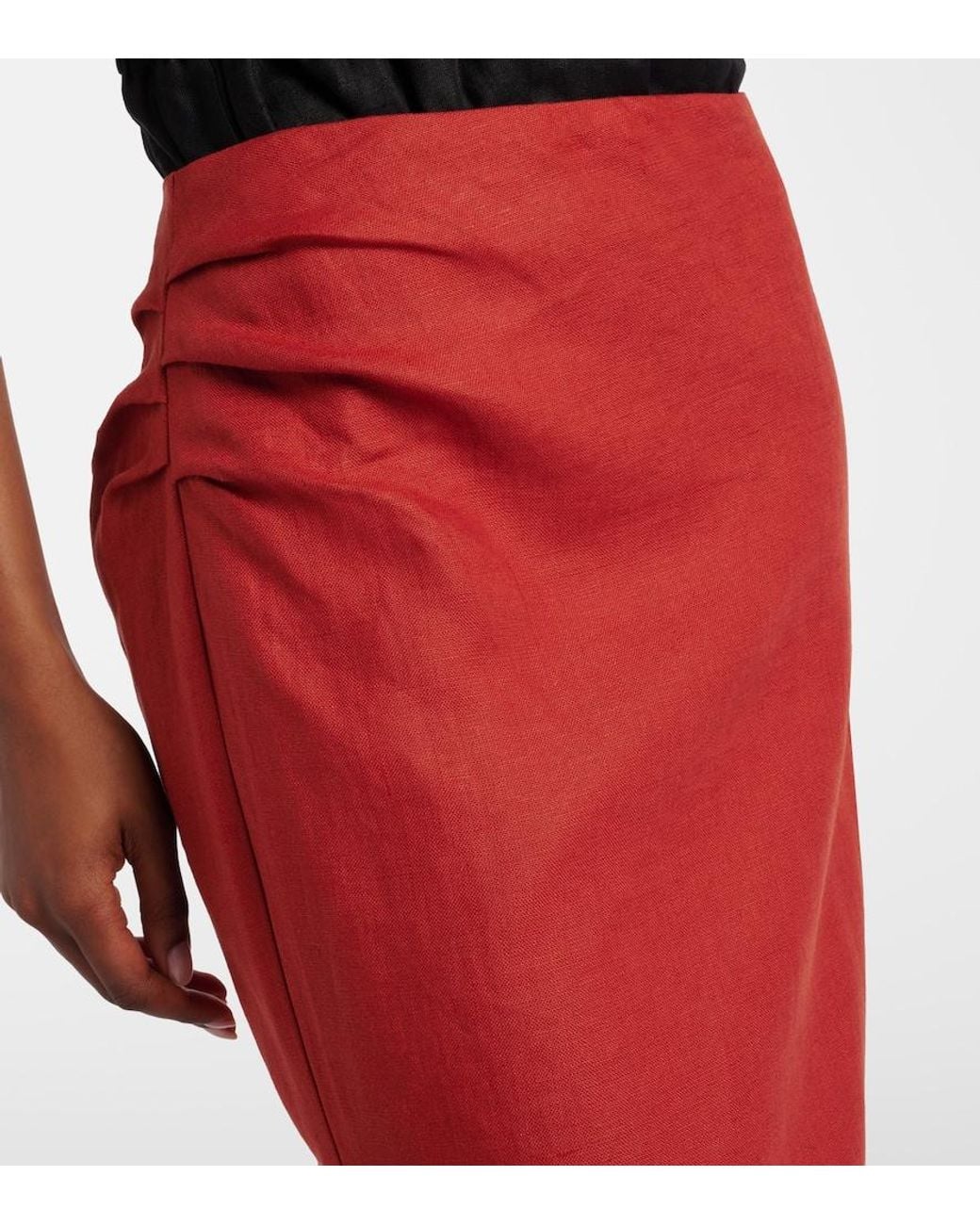 Sir Red Linen Maxi Skirt