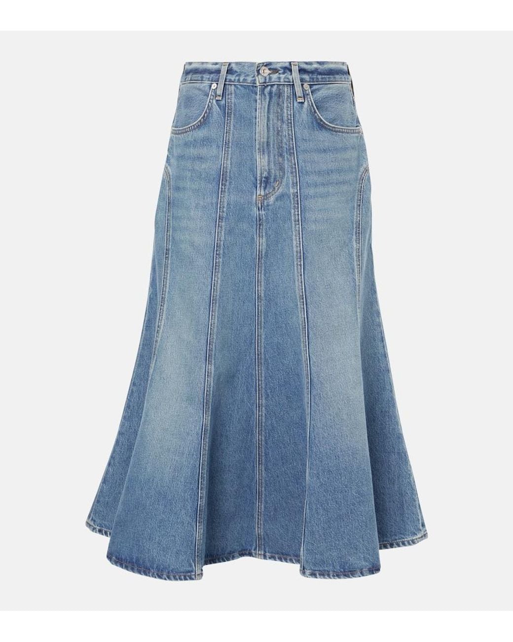 Citizens of Humanity Blue Gaucho Vintage Denim Maxi Skirt