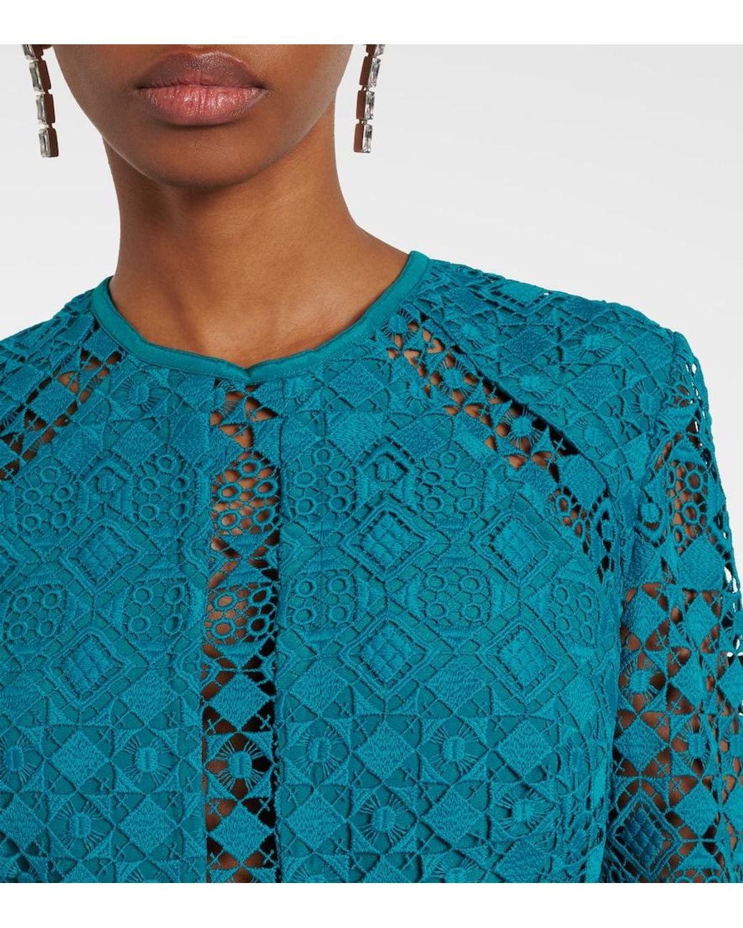 Elie Saab Blue Macrame Gown