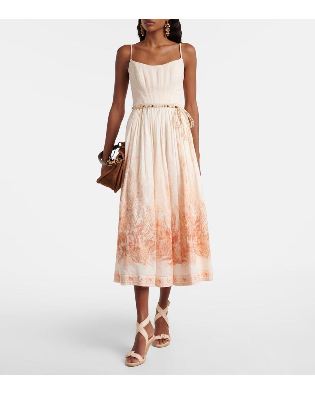 Zimmermann Brown Orla 85 Leather Sandals