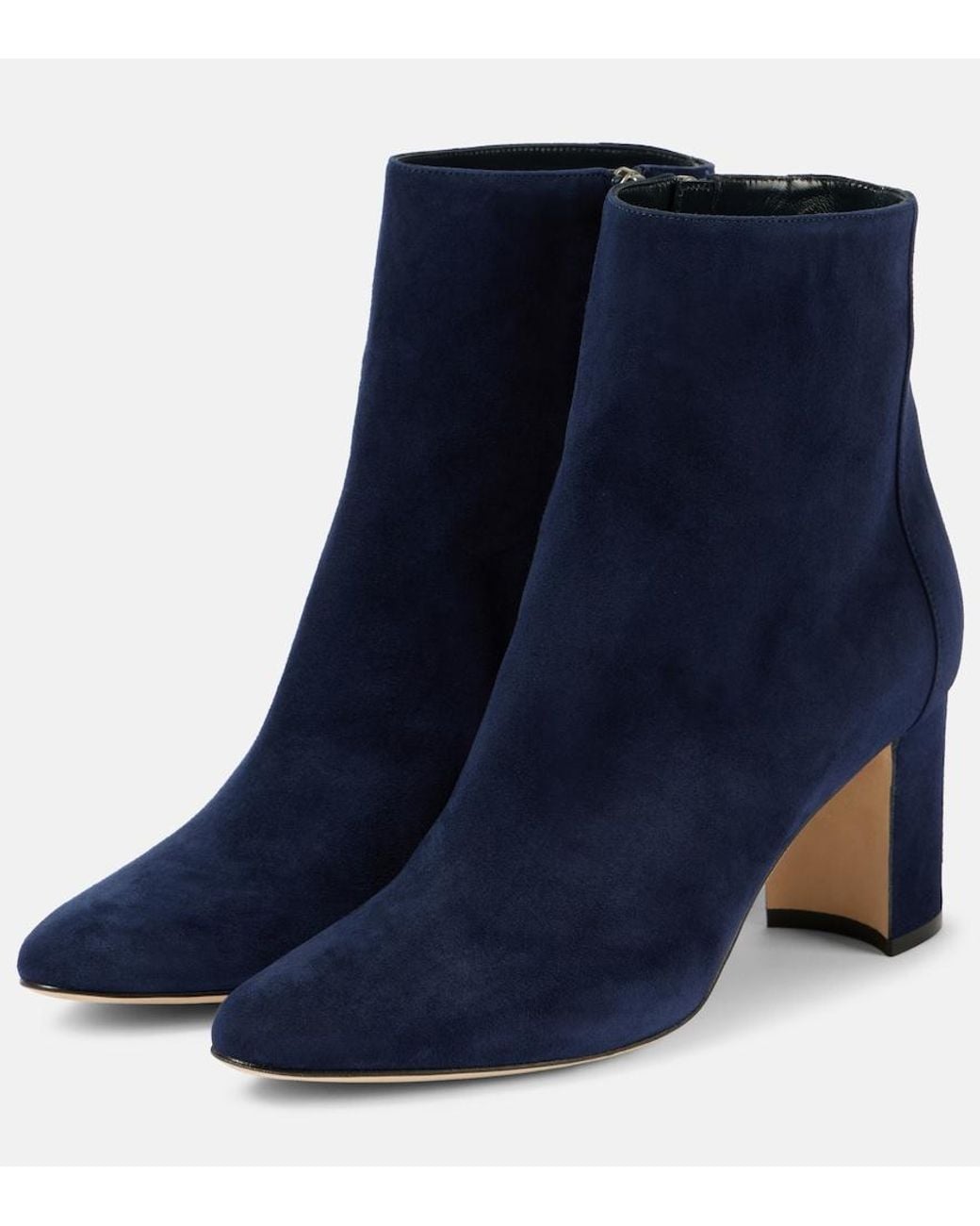 Manolo Blahnik Blue Rosie Suede Ankle Boots
