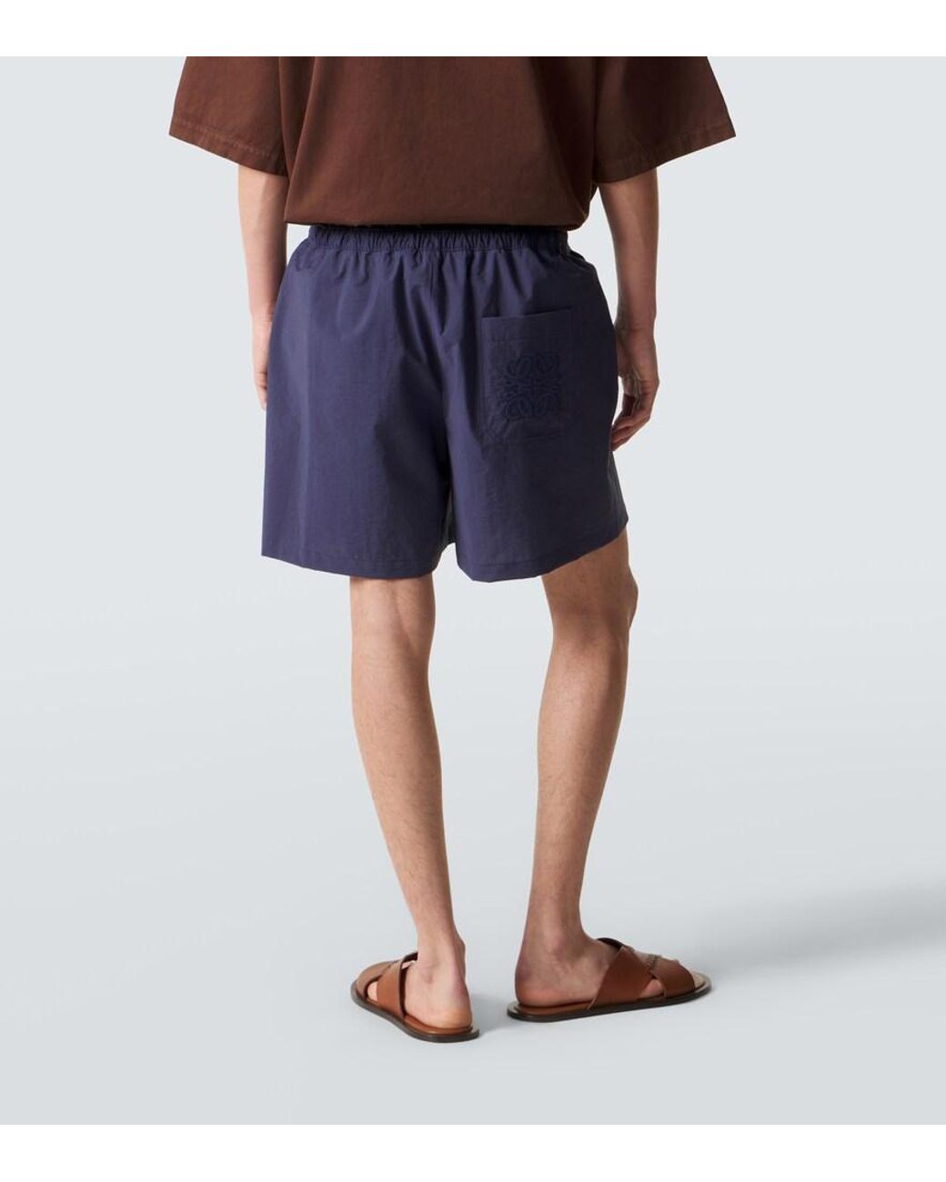 Loewe Blue Paula's Ibiza Cotton-Blend Poplin Shorts for men