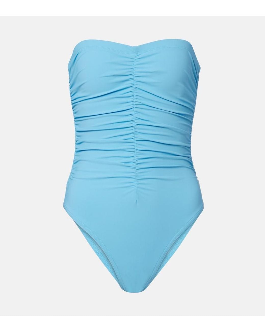 Karla Colletto Blue Basics Ruched Swimsuit