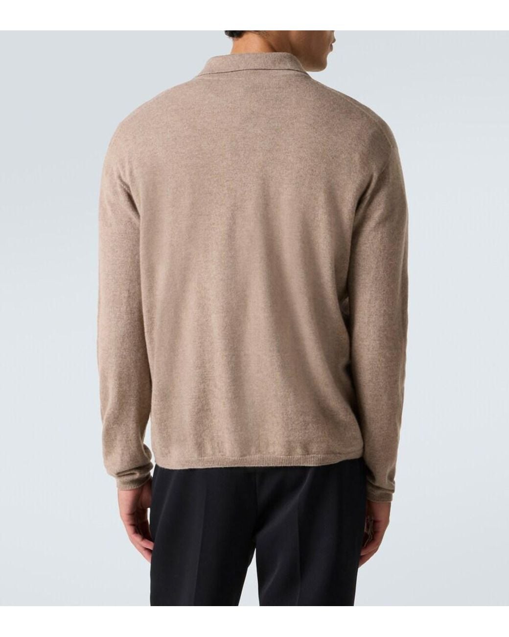 The Row Natural Franz Cashmere Polo Sweater for men