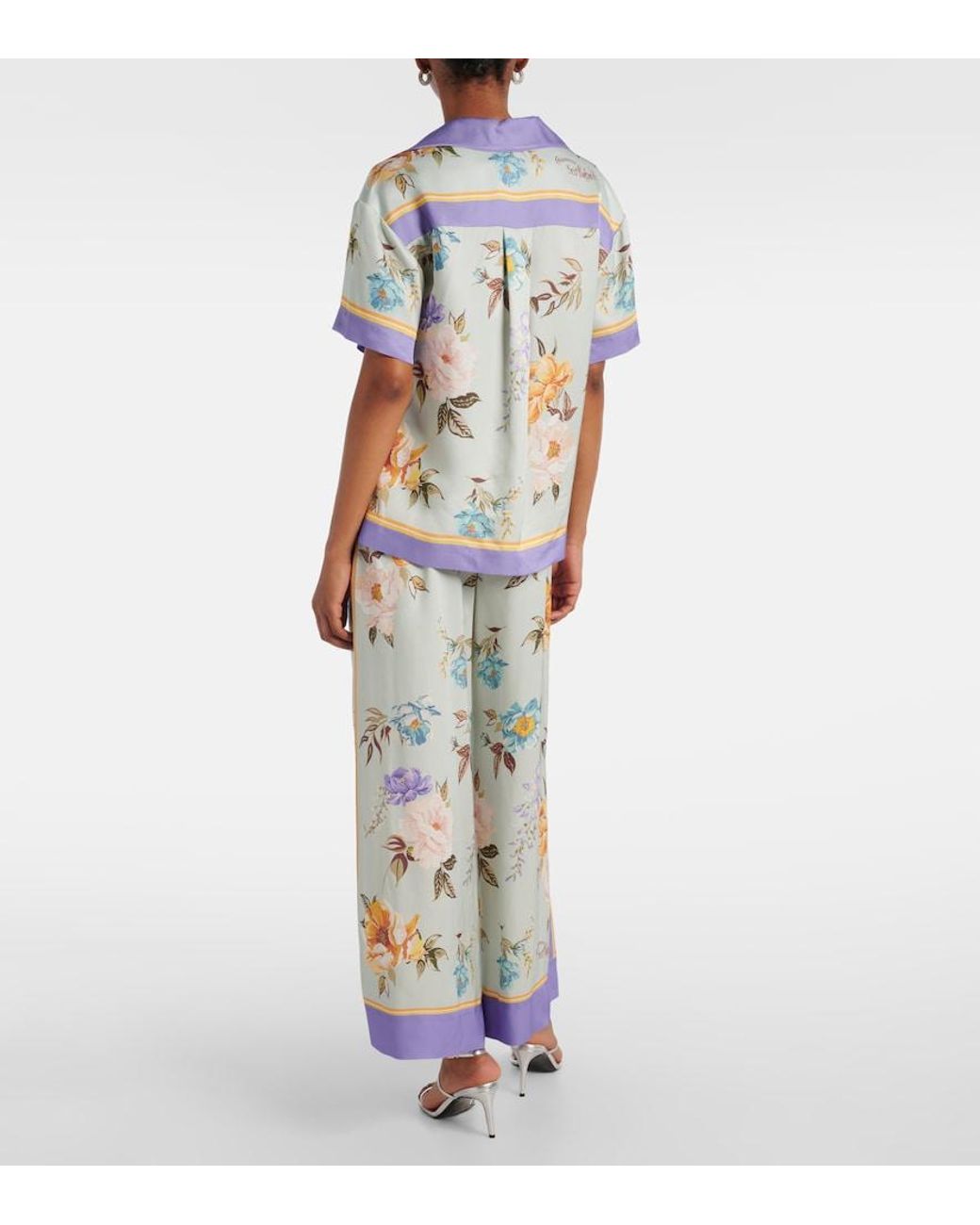 Self-Portrait White Floral Twill Shirt