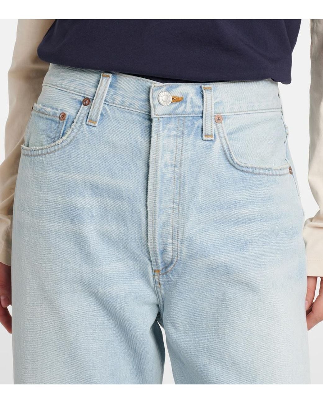 Agolde Blue Kelly High-Rise Straight Jeans