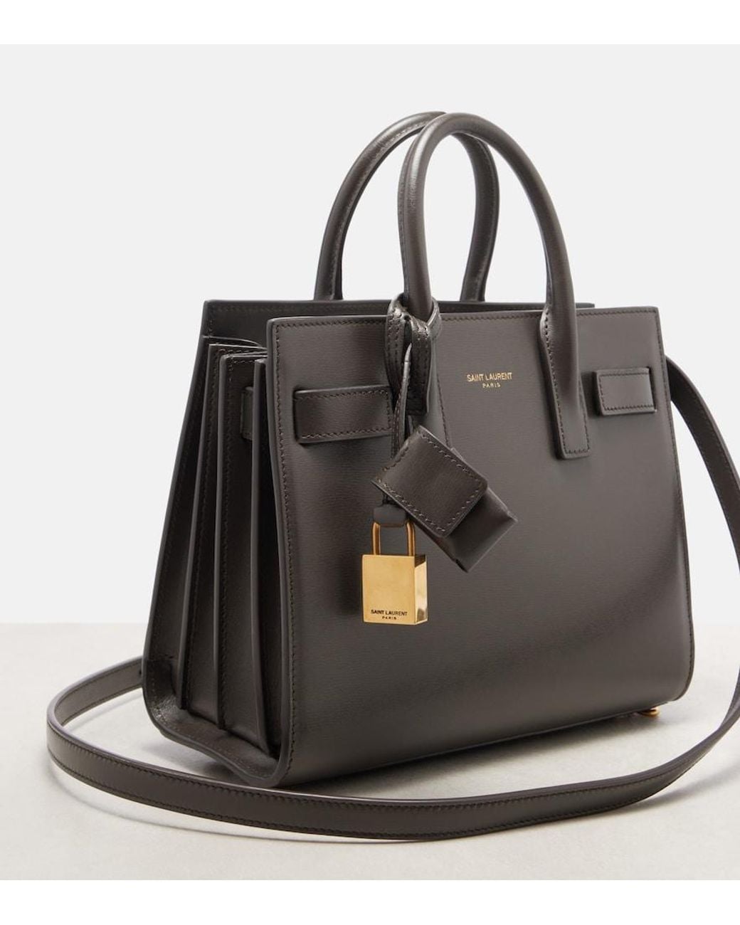 Sac De Jour Nano En Cuir Saint Laurent en coloris Black