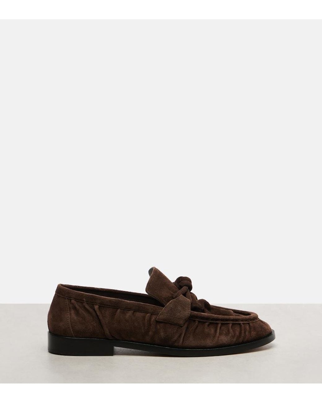 Bottega Veneta Brown Astaire Knot Suede Loafers